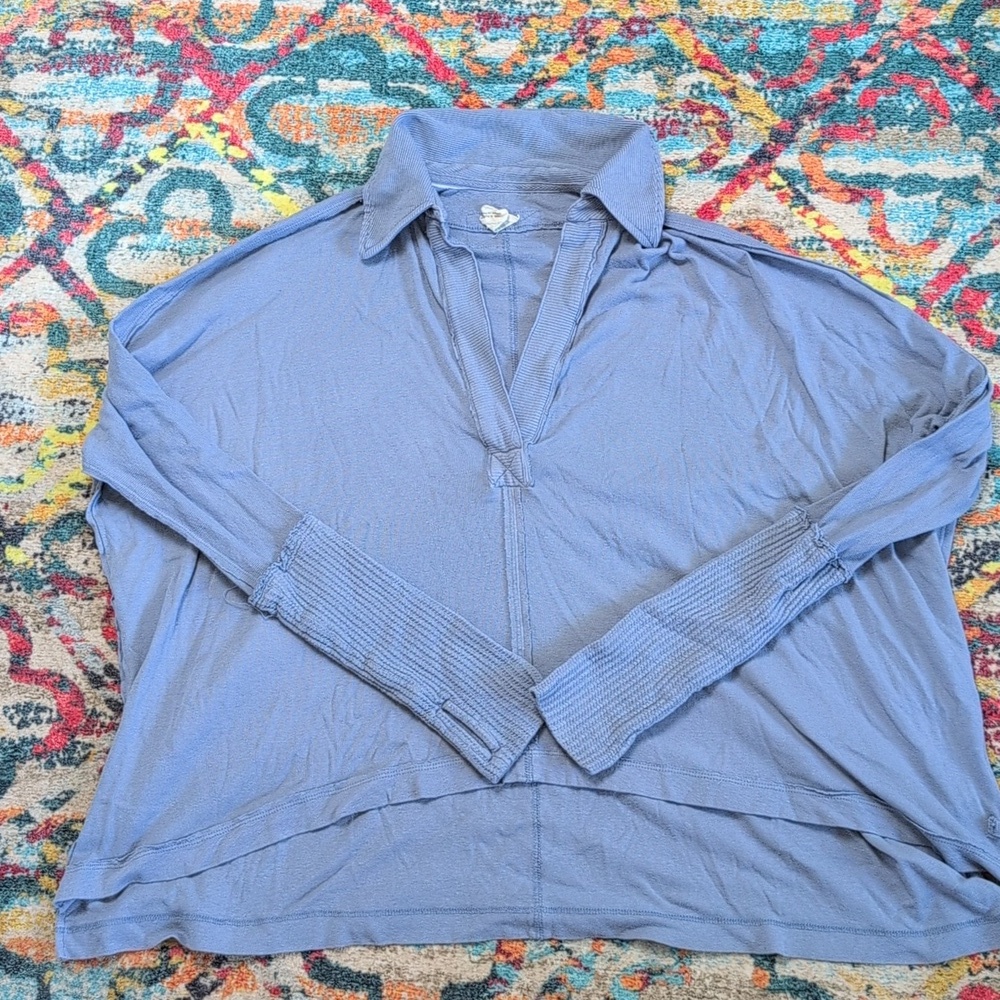 Free People We The Free Oversized Henley Blue XS